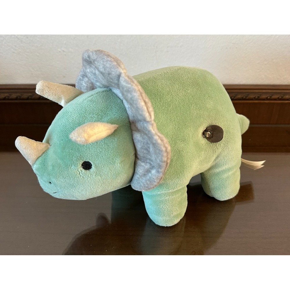 Carters Just One Baby Dinosaur Waggy Musical Stuffed‎ Animal Green 11'' x 6''